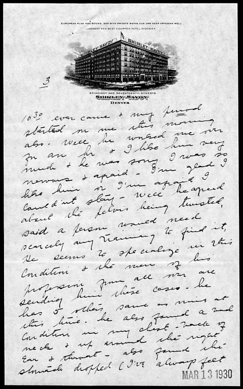 Correspondence: Curtis Templin (Swan Company Manager), 1930