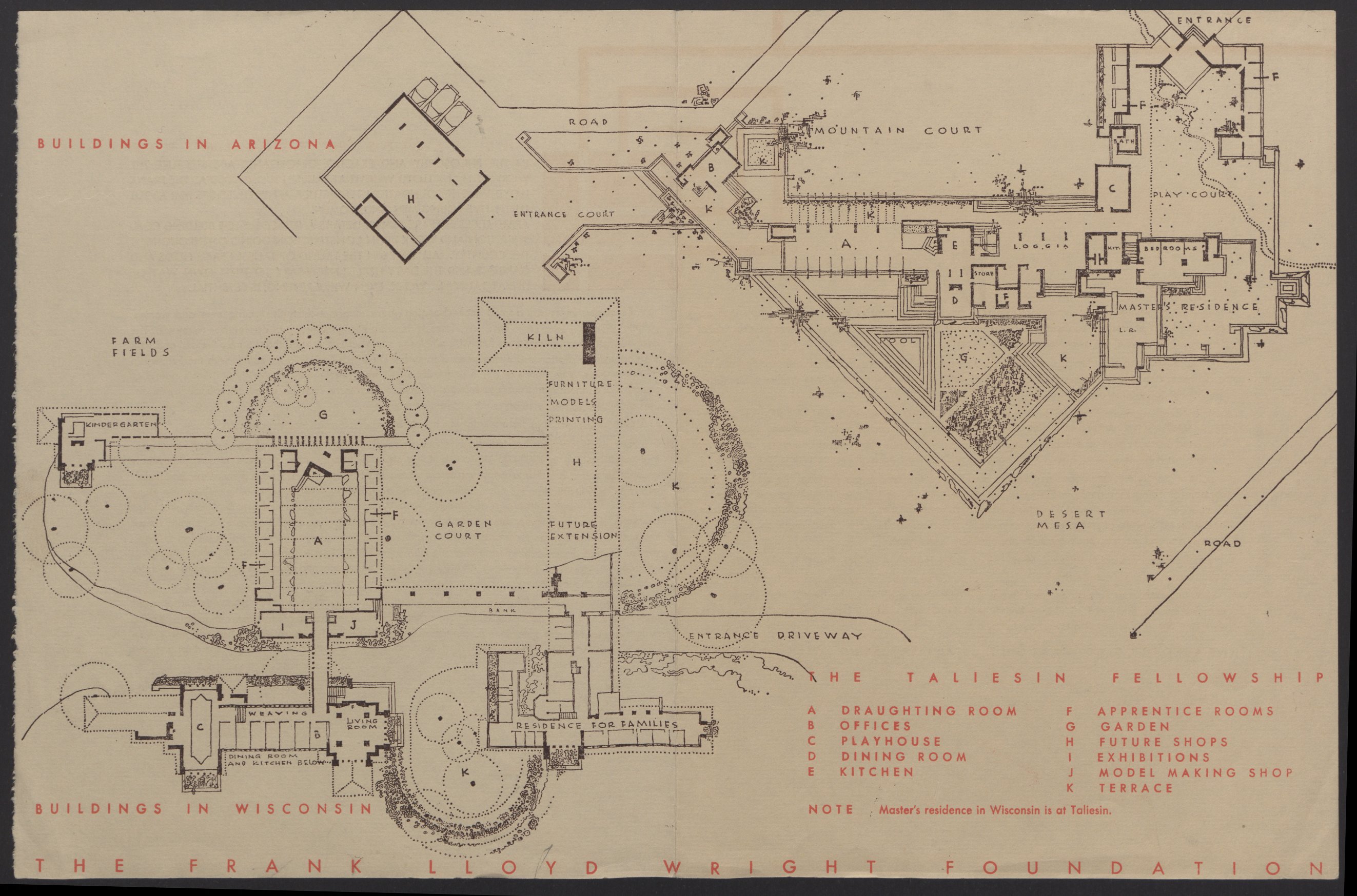 architecture-plans-for-taliesin-fellowship-buildings-in-wisconsin-and-arizona-for-the-frank